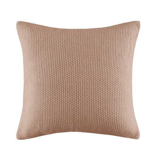 Bree Knit - Square Pillow Cover - Brown