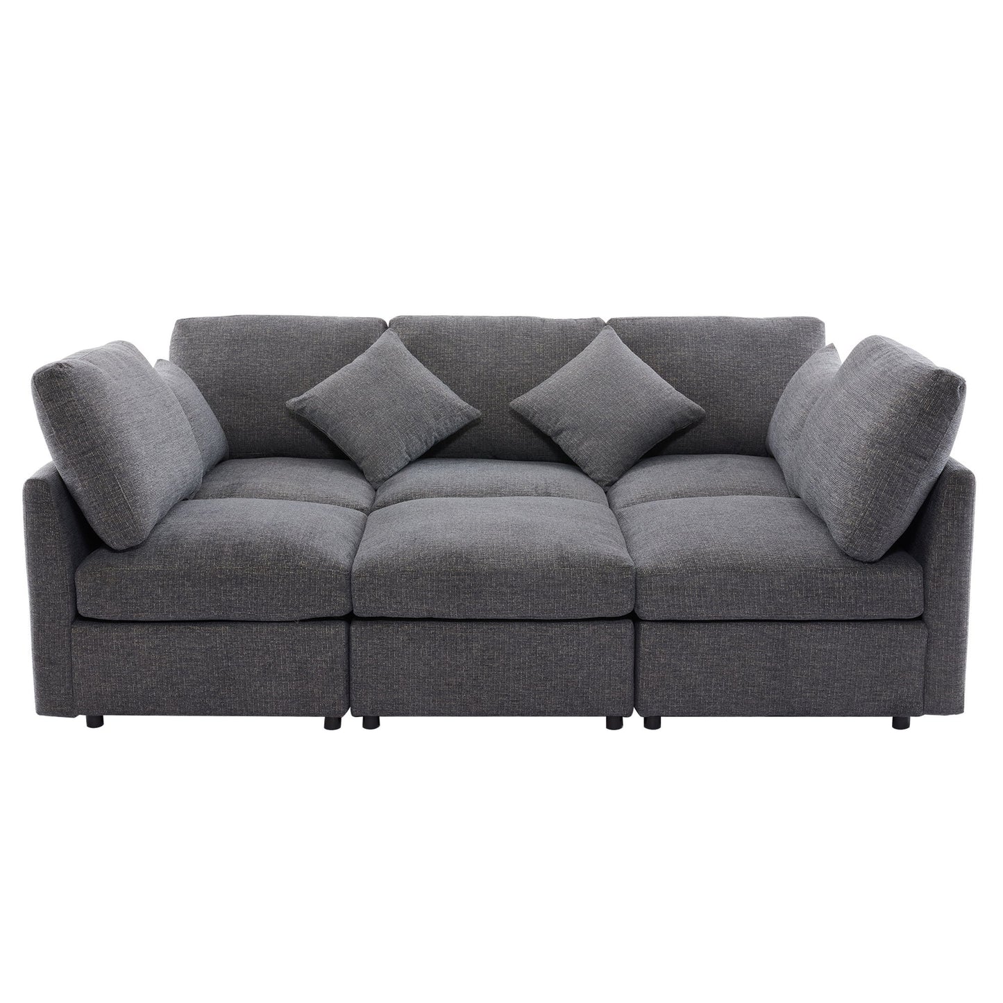 Sectional Sofa Modular U-Shaped With Ottoman & USB Ports Hearth and Haven
