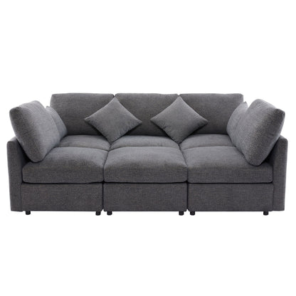Sectional Sofa Modular U-Shaped With Ottoman & USB Ports Hearth and Haven