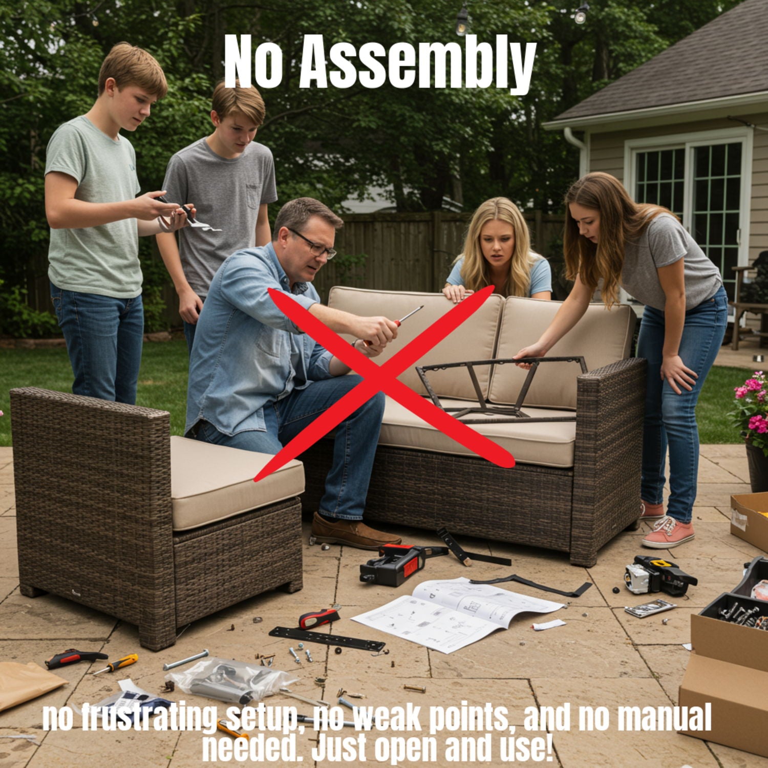 Luxurious Wicker Patio Sectional With Weather Resistant Sunbrella Cushions LSI Patio Furniture