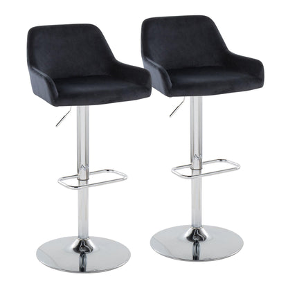 Daniella - Contemporary Adjustable Barstool With Swivel With Rounded Rectangle Footrest (Set of 2) Lumi Source