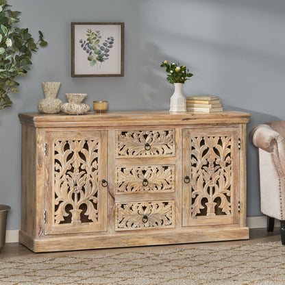 3 Drawer Sideboard Handcrafted - Antique White Noble House