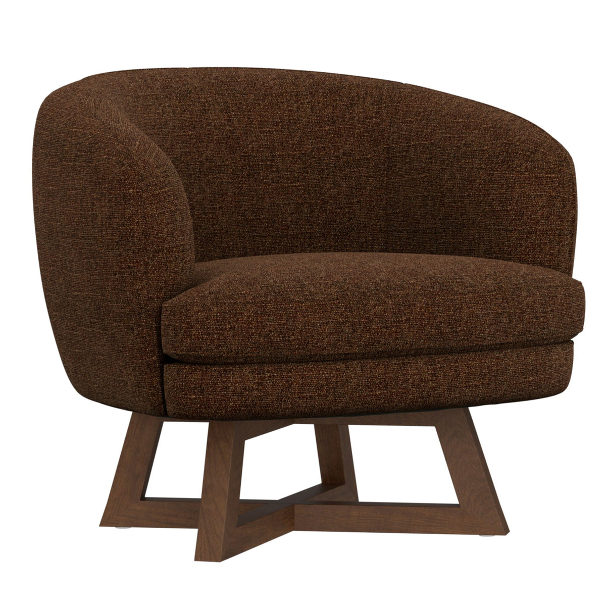 Swivel Accent Chair With Sculptural Base - Red Emerald Home