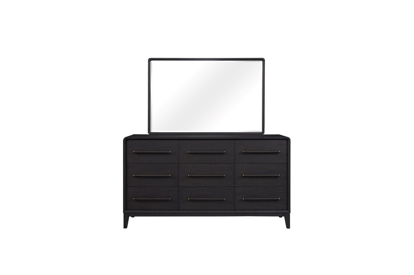 Rectangle Wood Mirror - Black Bernards Furniture