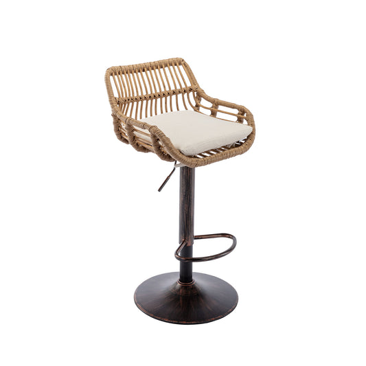 Modern Swivel Bar Stools Adjustable Counter Chairs With Footrest (Set of 2) Home Essentials