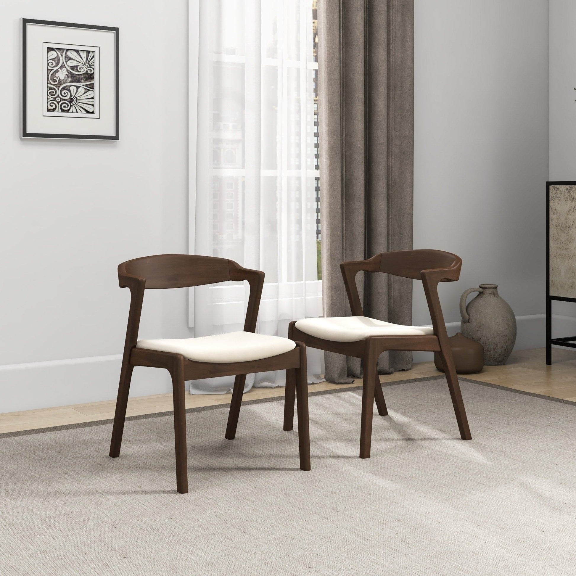 Dakota - Mid-Century Modern Velvet Dining Chair (Set of 2) Ashcroft Furniture