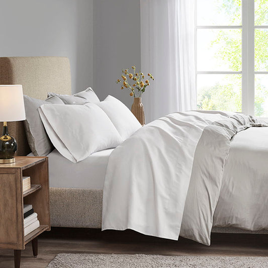 Queen All Season Moisture Wicking Lightweight Sheet Set - White Madison Park