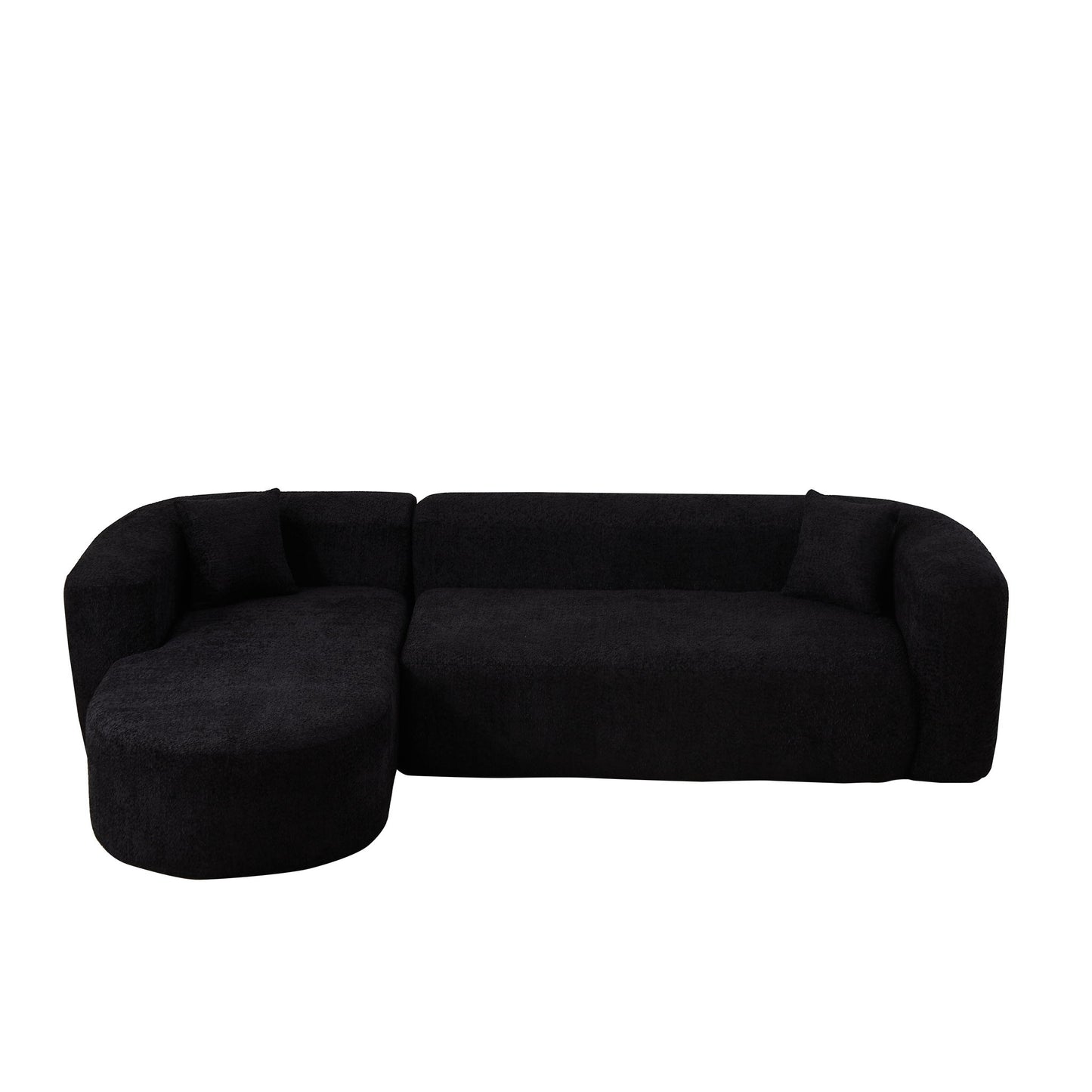 L - Shape Boneless Cloud Couch With 2 Throw Pillows For Living Room Home Essentials