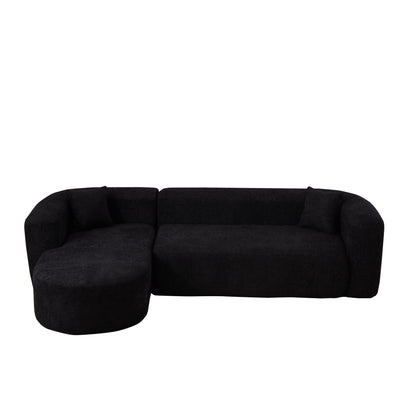 L - Shape Boneless Cloud Couch With 2 Throw Pillows For Living Room Home Essentials