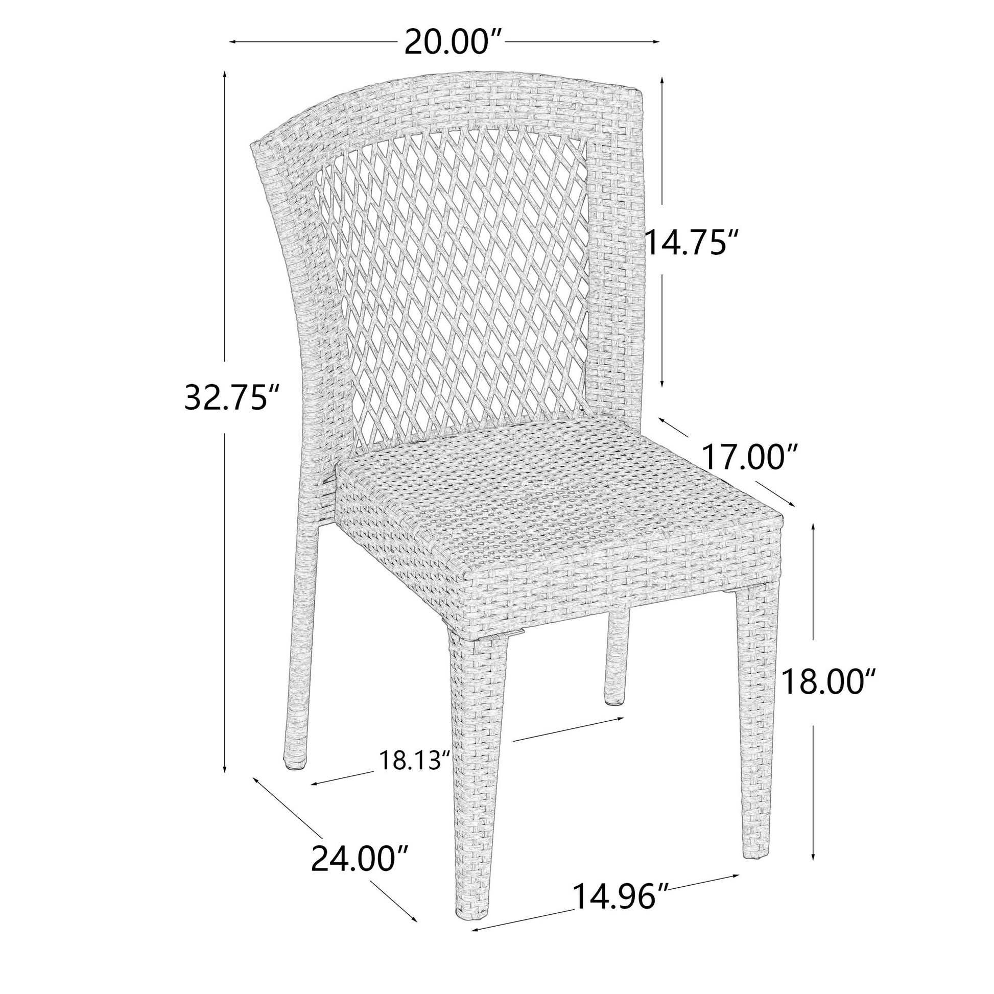 Farley - Stacking Sidechair (Set of 2) With Open Backrests - Gray Noble House