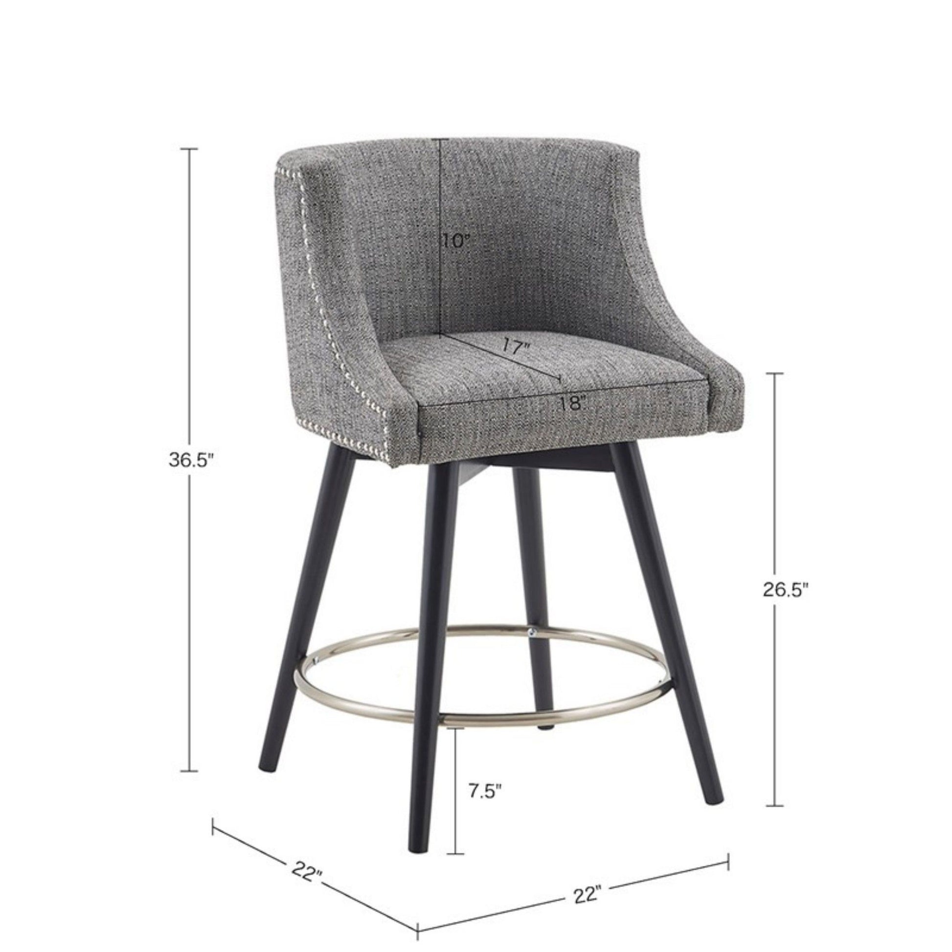 Mateo - Swivel Counter Stool - Gray JLA