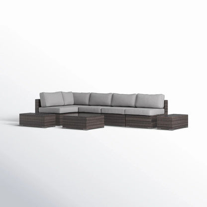 Wicker Sectional Seating Group With Plush Cushions LSI Patio Furniture