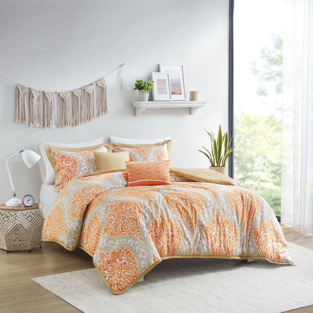 Senna - Twin Comforter Set - Orange