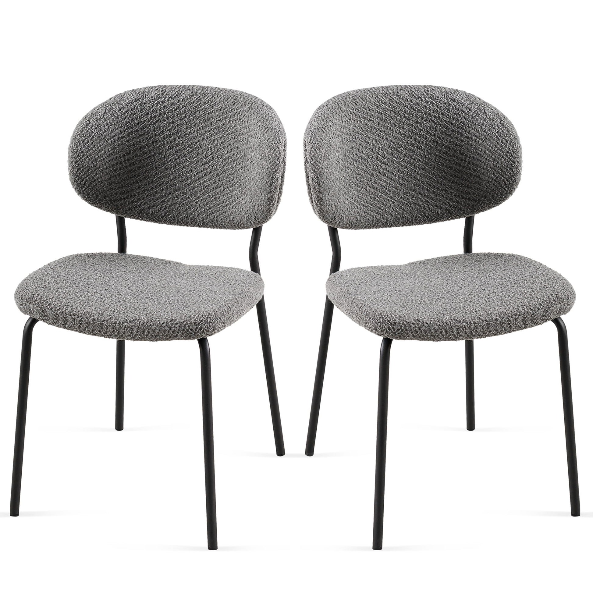 Boucle Dining Chairs, Dining Chairs With Metal Legs For Dining Room, Kitchen, Living Room Home Essentials