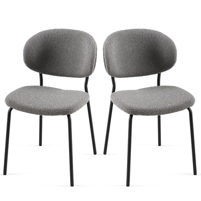 Boucle Dining Chairs, Dining Chairs With Metal Legs For Dining Room, Kitchen, Living Room Home Essentials