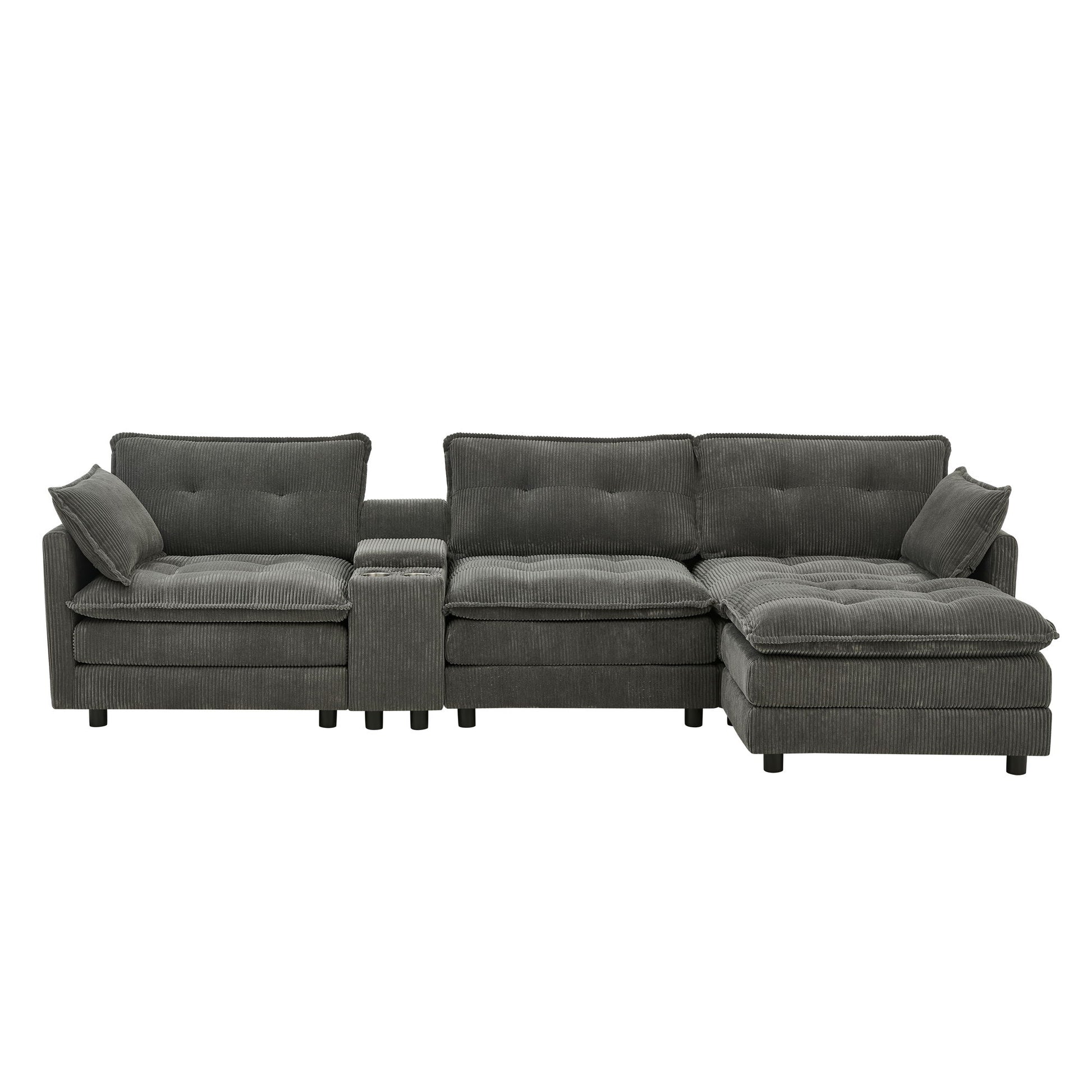 Oversized Modular Sectional Sofa With Multi Functional Console Home Essentials