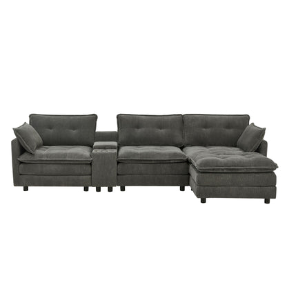 Oversized Modular Sectional Sofa With Multi Functional Console Home Essentials