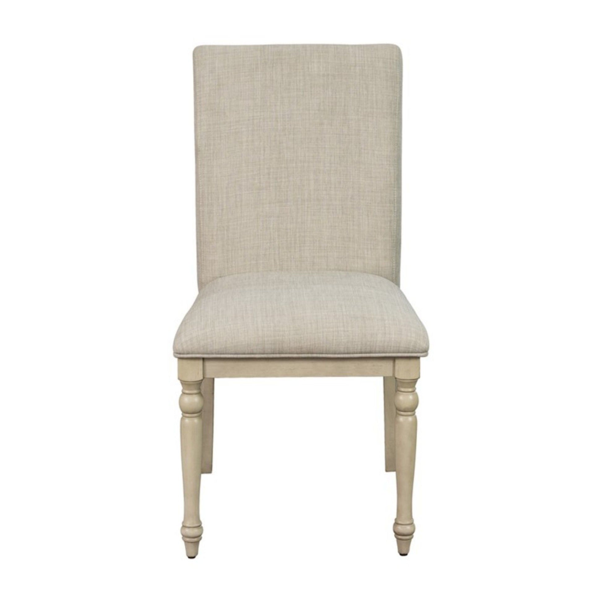 Fiona - Upholstered Dining Chair With Turned Legs (Set of 2) - Light Gray JLA