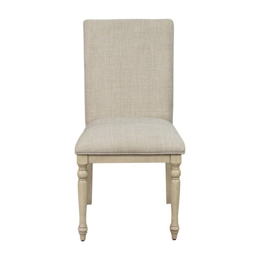 Fiona - Upholstered Dining Chair With Turned Legs (Set of 2) - Light Gray JLA