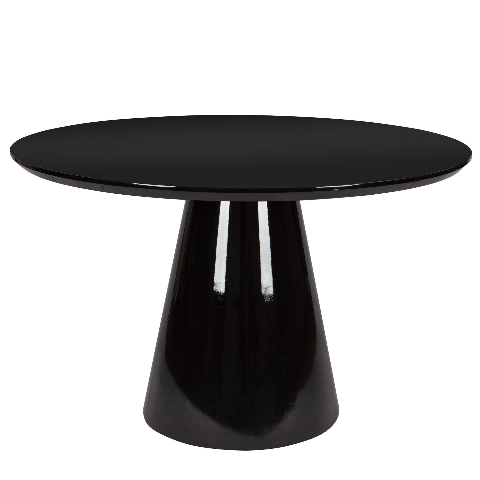 Modern High Gloss Minimalist Round Dining Table - Black Home Essentials