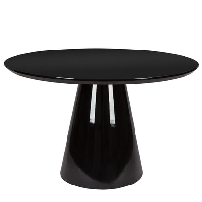 Modern High Gloss Minimalist Round Dining Table - Black Home Essentials