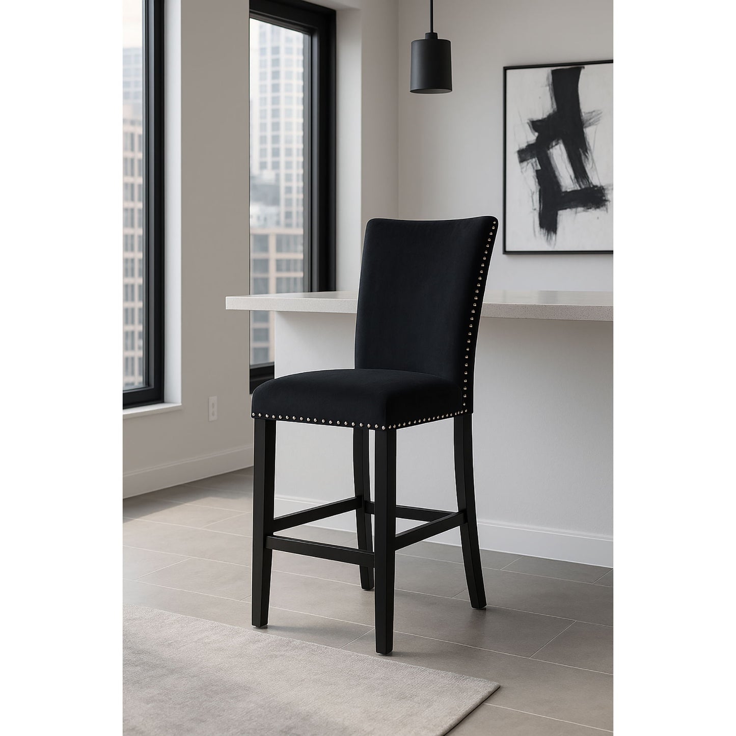 Mikha - Bar Stools (Set of 2) - Black Global Furniture USA