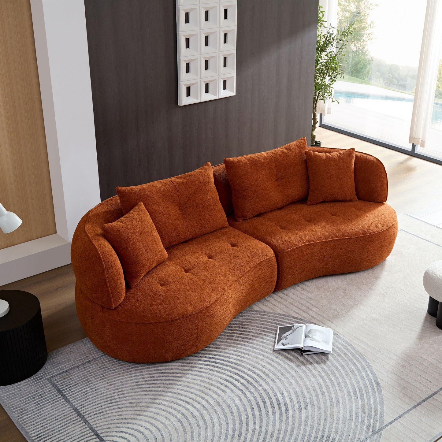 Modular Sofa, Durable Fabric, Solid Wood Frame, High Density Sponge Padding, Seating For 4 Home Essentials