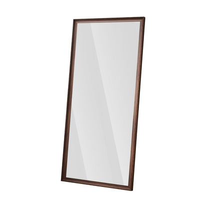 Vintage Full Length Mirror Wall Mounted With Faux Wooden Frame - Brown Daily Nest