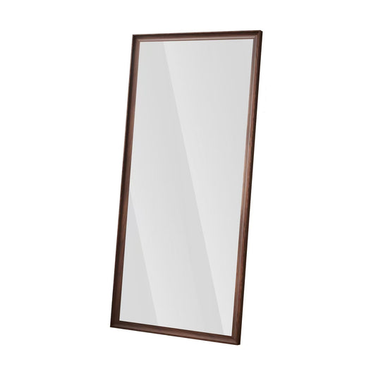 Vintage Full Length Mirror Wall Mounted With Faux Wooden Frame - Brown Daily Nest