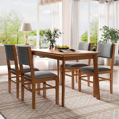 Dining Chairs (Set of 4), Mid Century Modern Fabric Upholstered Kitchen Side Chairs, Farmhouse Dining Room Chair - Brown / Gray Hearth and Haven