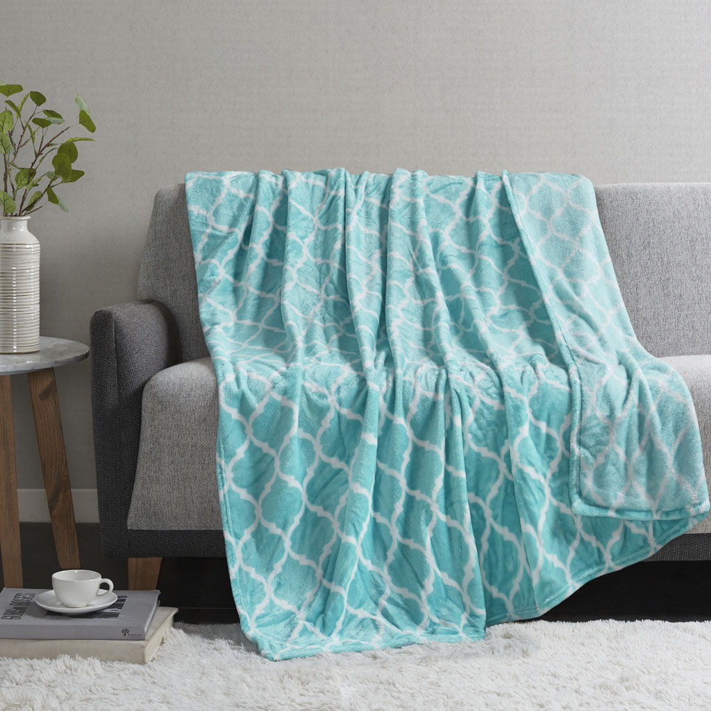 Ogee - Oversized Throw - Aqua