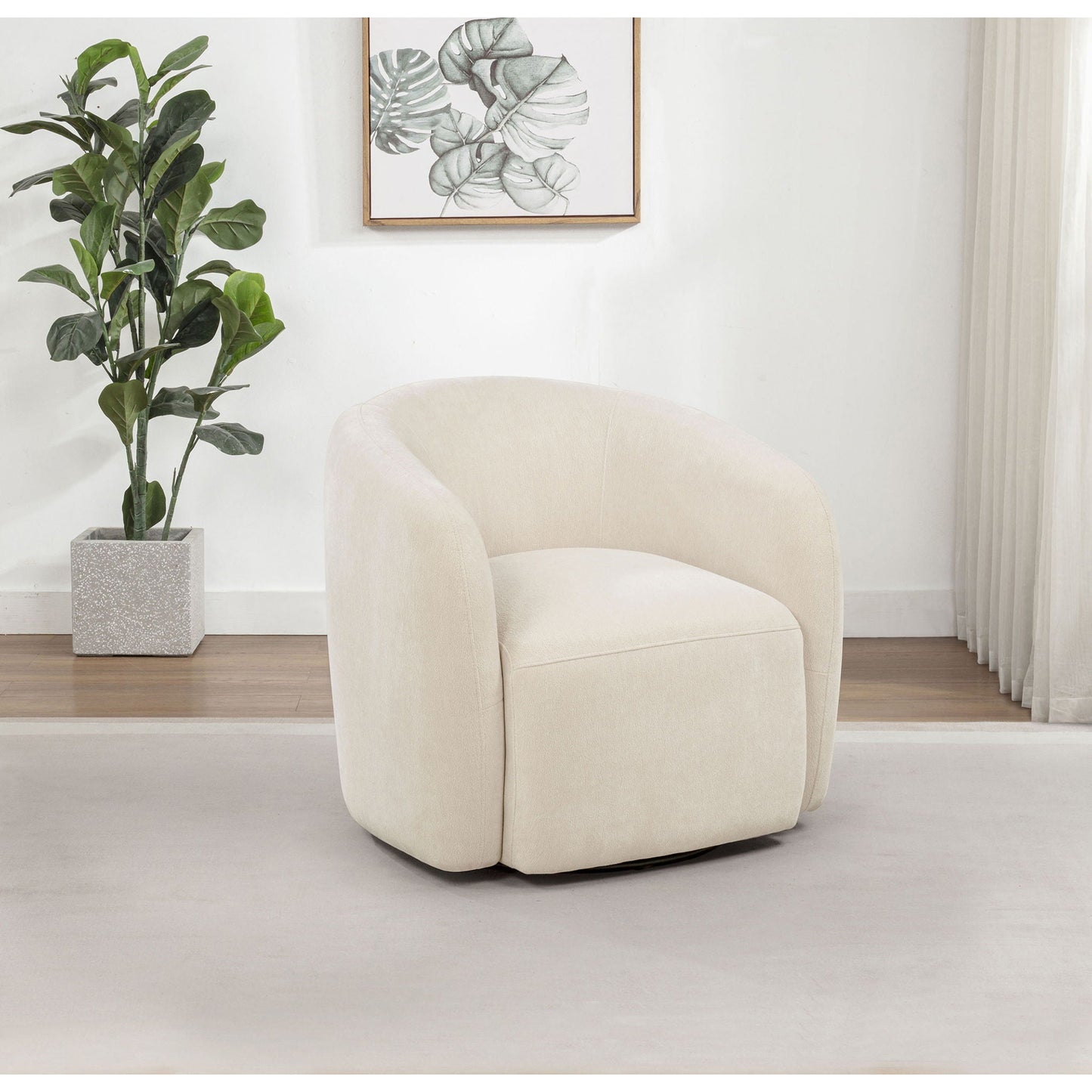 Stanley - Swivel Accent Chair - Beige Furniture Max