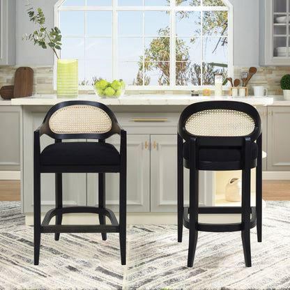 Americana - Mid-Century Modern Cane Back Counter Stool Jennifer Taylor Home