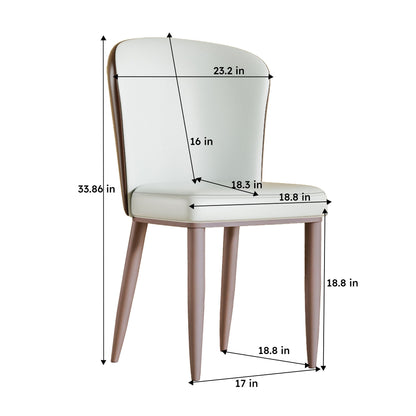 Dining Chair With Carbon Steel Legs, Comfortable Seating, (Set of 2) - White Home Essentials