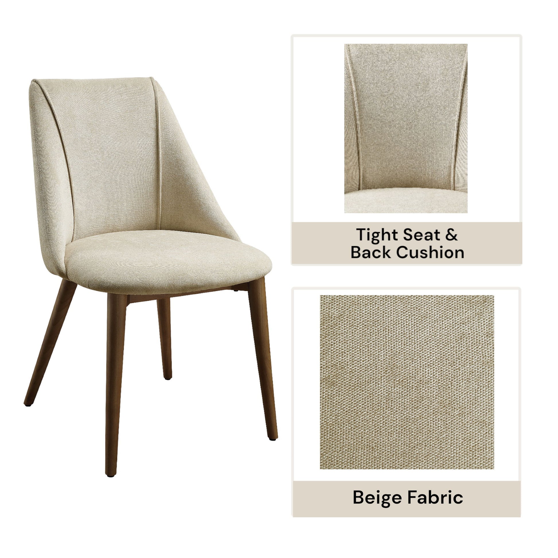 Willene - Polished Microfiber Side Chair (Set of 2) - Beige Acme