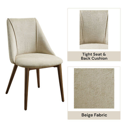 Willene - Polished Microfiber Side Chair (Set of 2) - Beige Acme