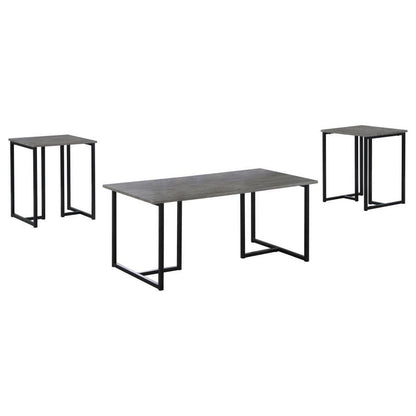 Nyla - 3 Piece Engineered Wood Coffee Table Set Weathered - Gray CoasterEveryday