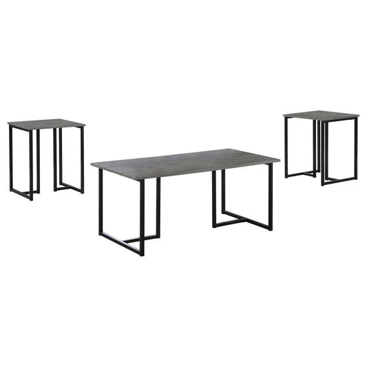 Nyla - 3 Piece Engineered Wood Coffee Table Set Weathered - Gray CoasterEveryday