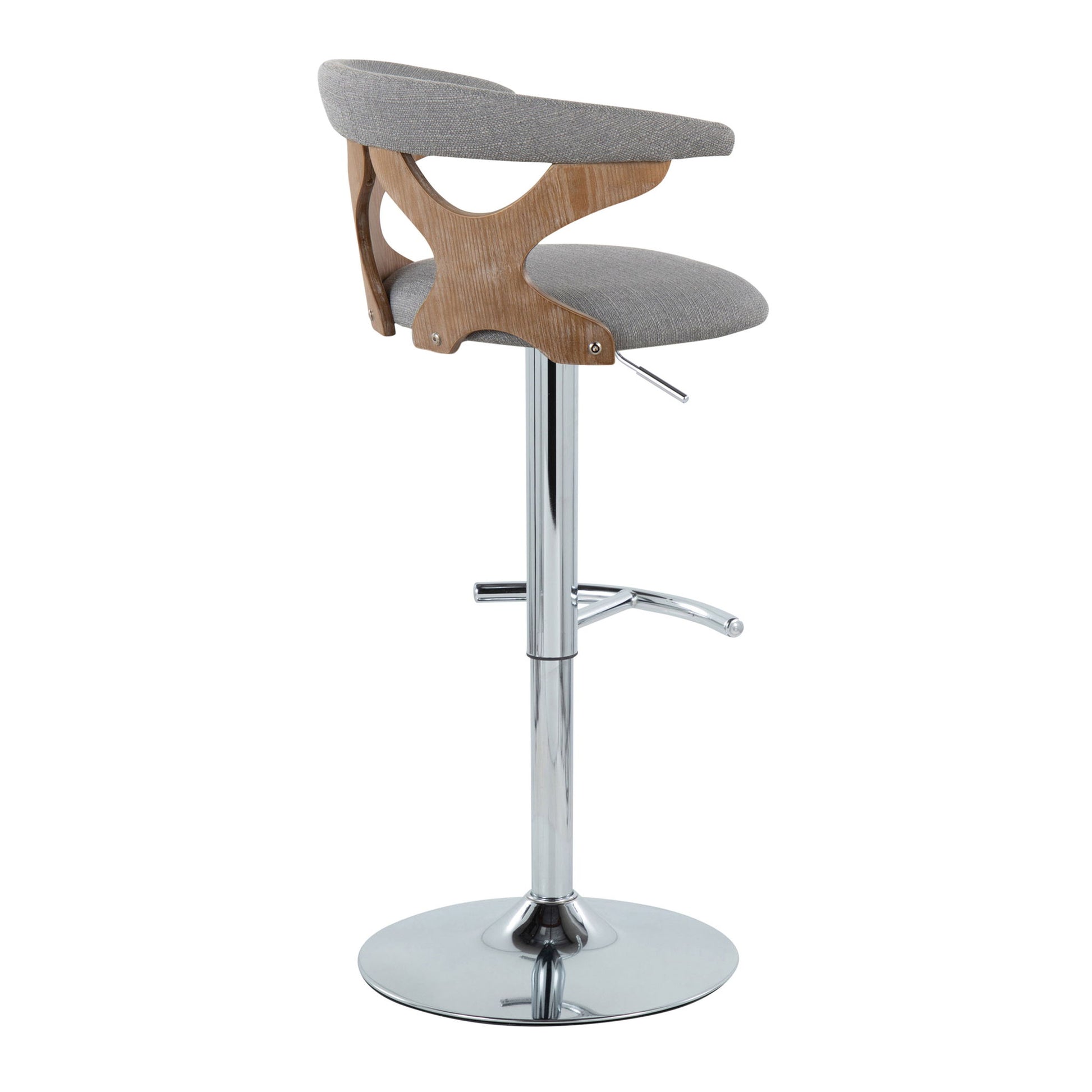 Gardenia - Contemporary Adjustable Barstool With Swivel / Rounded T Footrest (Set of 2) Lumi Source