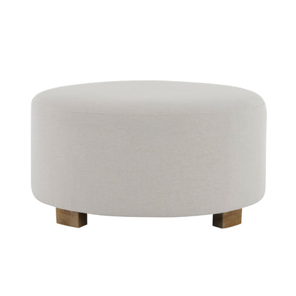 Round Ottoman, Minimalist Footstool - White Noble House