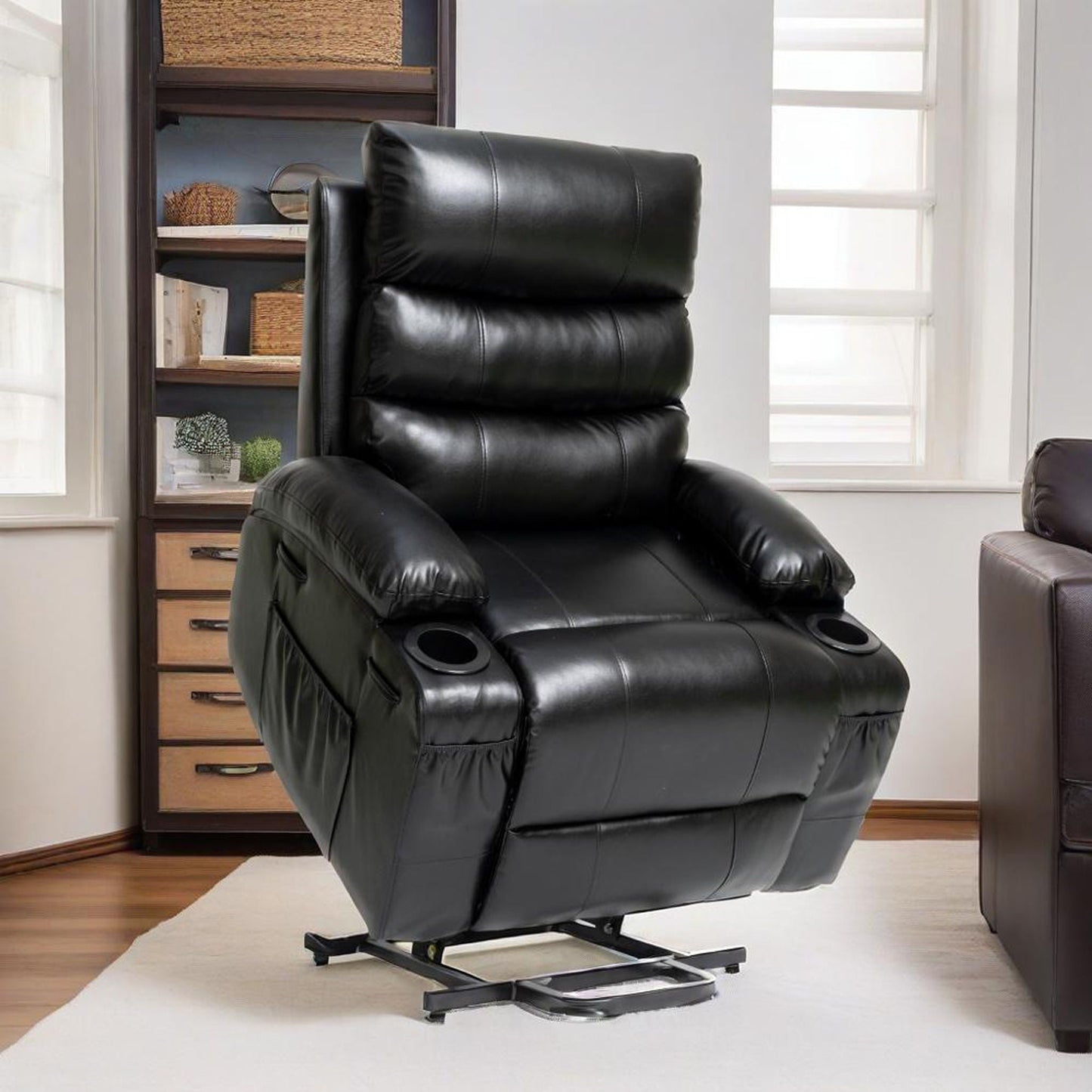 Large Size Electric Power Lift Recliner Chair Sofa With 8 Point Vibration Massage And Lumbar Heat Home Essentials