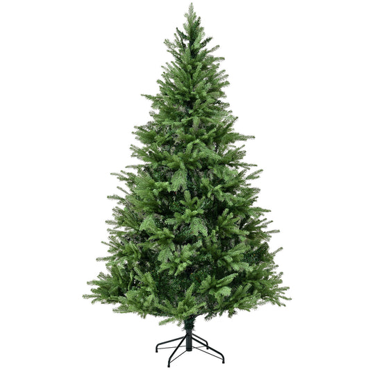 Unlit 7Ft Christmas Tree With Dense Branches, Hinged Design, Realistic Look - Green Daily Nest