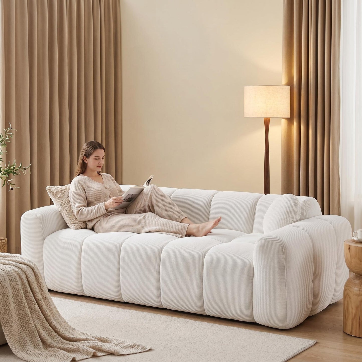 Extra Large Compression Sofa, Cloud Puff Couch For Living Room Home Essentials
