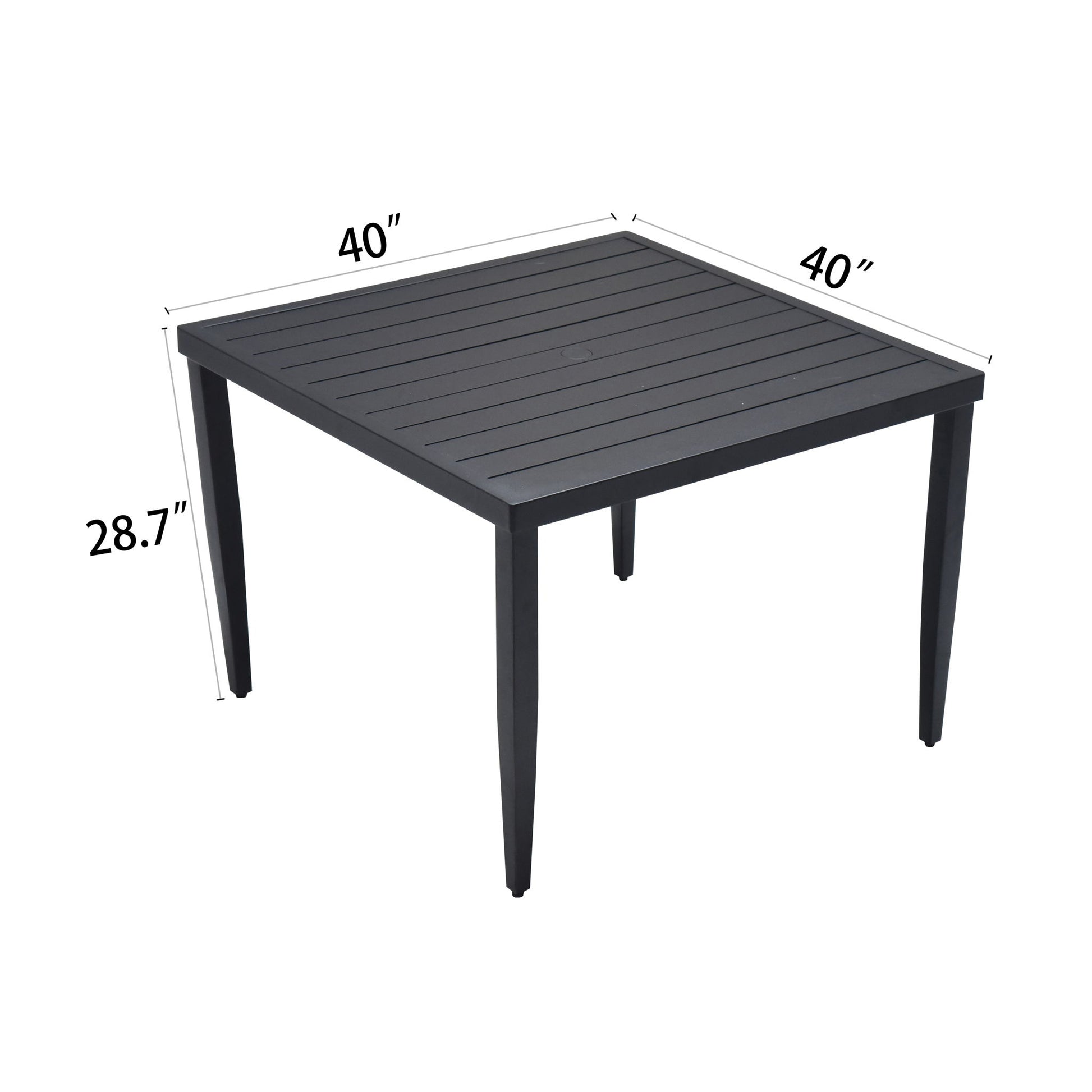 Outdoor Patio Dining Table With Tapered Feet & Umbrella Hole Life Outside