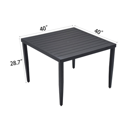 Outdoor Patio Dining Table With Tapered Feet & Umbrella Hole Life Outside