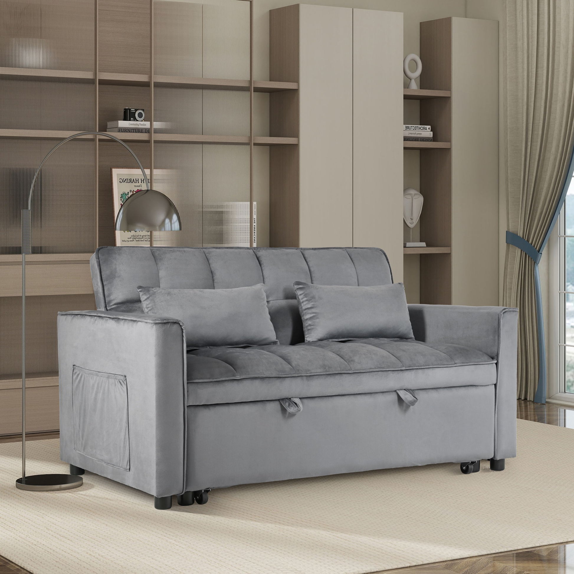 3 In 1 Pull Out Couch Convertible Sofa Bed With Reclining Backrest Home Essentials