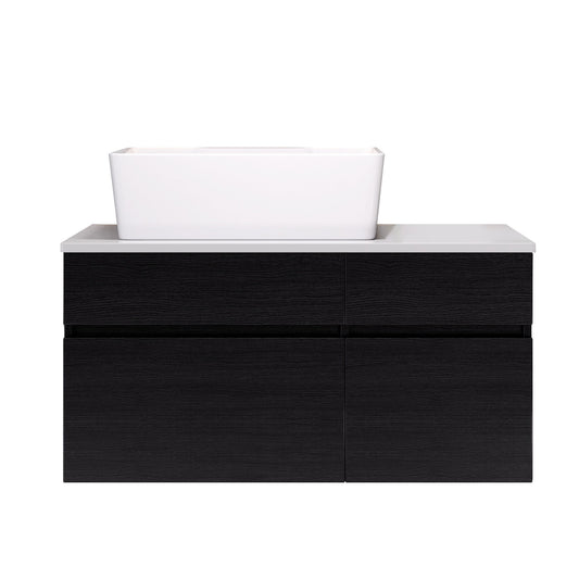 Floating Bathroom Vanity With Sink For Small Bathroom - White / Black Home Essentials