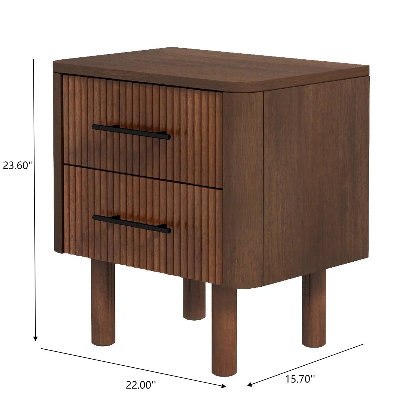 Logan - Nightsd Bed Side Tables With 2 Drawers - Brown Ashcroft Furniture