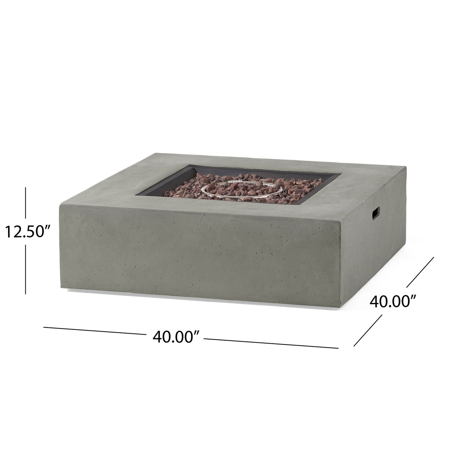 Modern 50,000 Btu Square Fire Table With Propane Tank Noble House