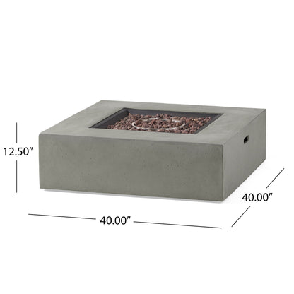 Modern 50,000 Btu Square Fire Table With Propane Tank Noble House